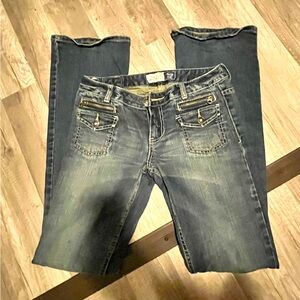 Aeropostale Blue Straight Leg Jeans with Vintage Wash